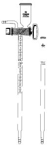 Nitrometer, Lunge, grad. 50 ml:0,1 ml w