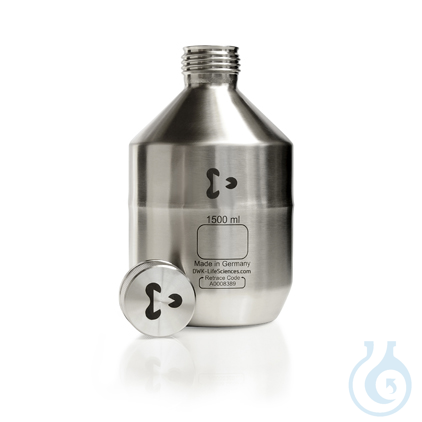GL 45 Stainless Steel Shipping Bottle, UN certified, complete with metal cap