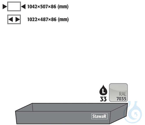 bottom collecting sump sh.steel lam. for Q90/Q30 B1200 1042x507x86