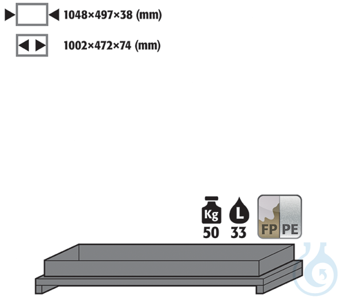 tray shelf metal free PP raw for Q90/S90 B1200 955x485x112