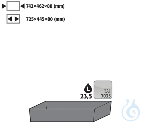 bottom collecting sump sh.steel lam. for Q90/S90 B900 742x507x83