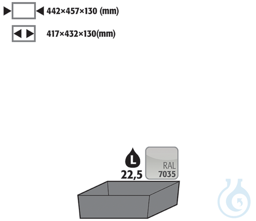bottom collecting sump sh.steel lam. for Q90/S90 B600 442x507x127