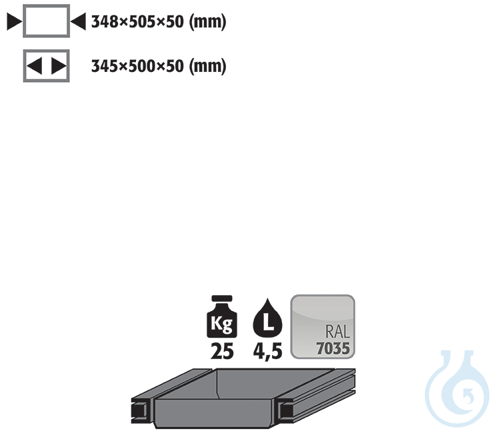 drawer sh.steel lam. for Q90/S90 B600 348x505x50