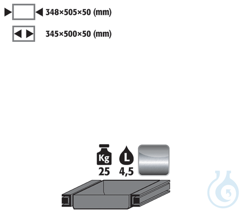 drawer st.steel 1.4301 raw for Q90/S90 B600 348x505x50