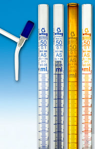 Burette DIN-AS PTFE-needle valve 50 ml