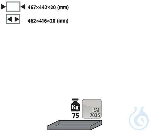 shelf sh.steel lam. for UB90 B590/1100 467x422x20