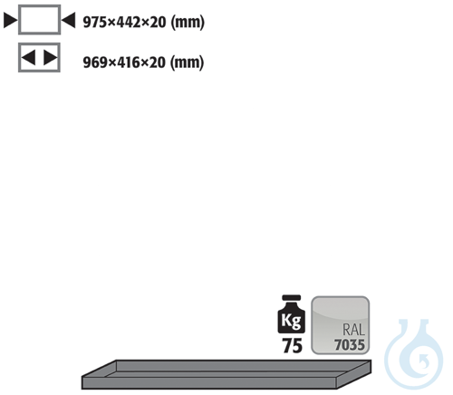 shelf sh.steel lam. for UB90/UB30 B1100 975x422x20