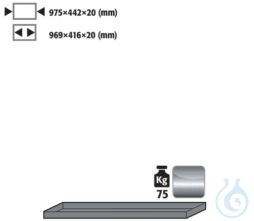 shelf st.steel 1.4301 raw for UB90/UB30 B1100 975x422x25