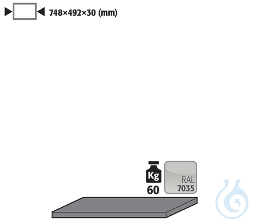 shelf sh.steel lam. for CS B810 748x492x30