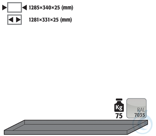 shelf sh.steel lam. for G30 B1400 1285x340x25