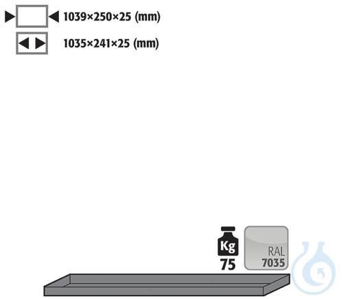 shelf sh.steel lam. for G90 B1200 1039x250x25