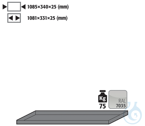 shelf sh.steel lam. for G30 B1200 1085x340x25