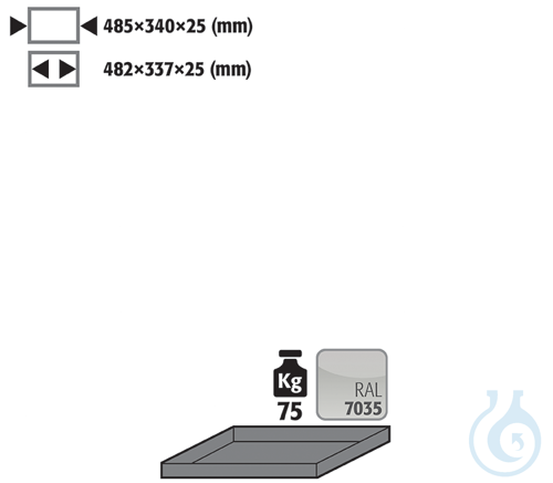 shelf sh.steel lam. for G30 B600 485x340x25