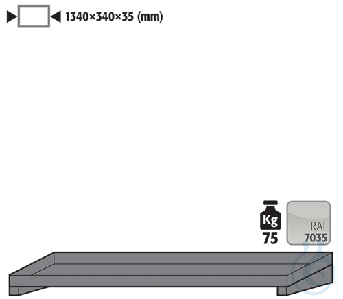 shelf sh.steel lam. for GOD B1350 1340x340x35