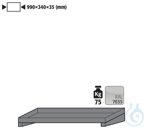 shelf sh.steel lam. for GOD B1000 990x340x35