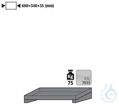 shelf sh.steel lam. for GOD B700 690x340x35