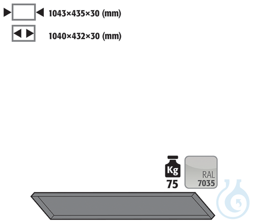 shelf sh.steel lam. for G90 B1200 1043x435x30