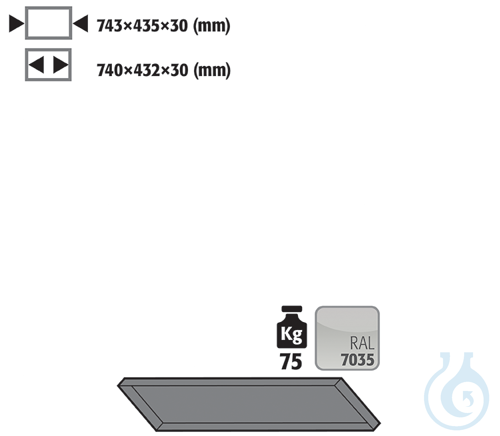 shelf sh.steel lam. for G90 B900 743x435x30
