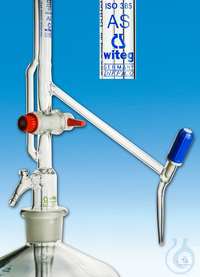 Pellet burette 50 ml class AS amber glass