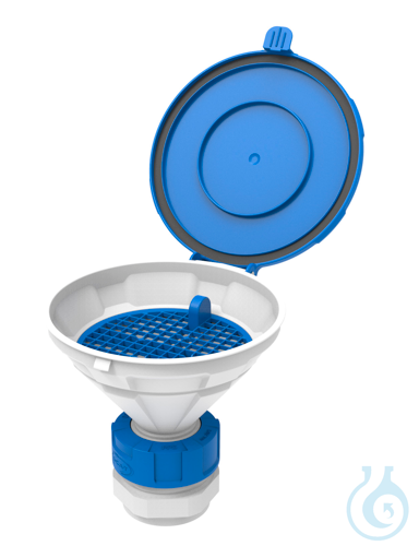 Funnel with lid ''MARCO'', V2.0, S51, Type 2, with removable sieve, funnel-dia