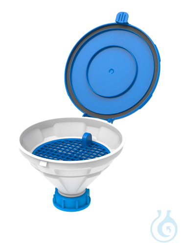 Funnel with lid ''MARCO'', V2.0, S50, Type 2, with removable sieve, funnel-dia