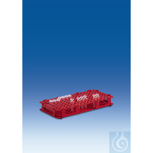 Microcentrifuge tube rack, PP, white, 128 places, for tubes up to Ø 11 mm