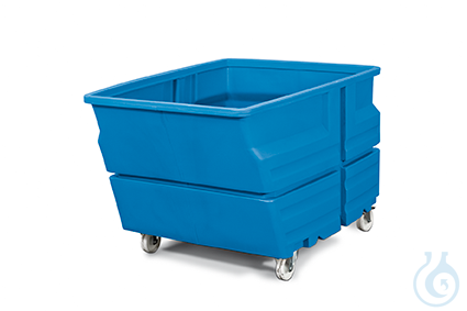 Multipurpose container with swivel castors PE blue V=800 L, 1030x1340x900
