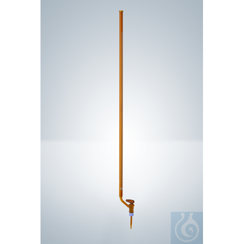 BURETTES CL. B 10:0,02 ML, AMBER GLASS, LATERAL STOPCOCK