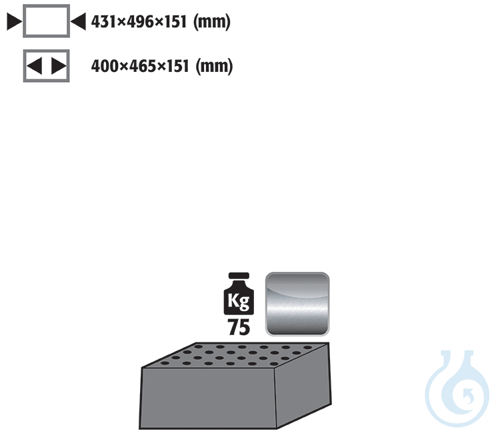 perforated insert st.steel 1.4016 raw for Q90/Q30 B600 431x496x151
