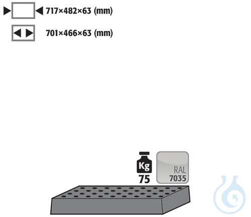 perforated insert for STAWA-R approved sh.steel lam. for Q90/Q30 B900 717x482x63