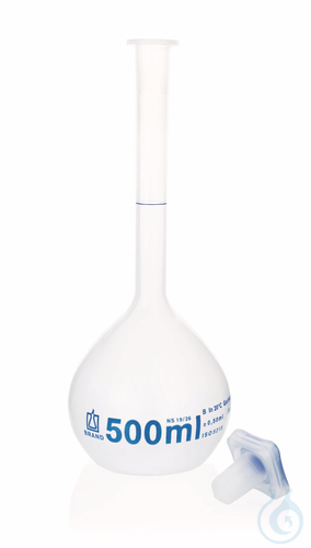 Vol. flask PP high clarity, 100 ml, NS 14/23, PP-stopper