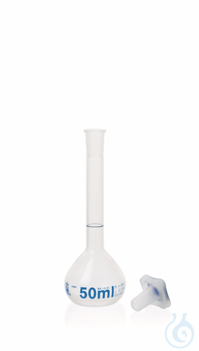 Maatkolf PMP klasse B, 50 ml, NS 12/21, PP-stop, trans.