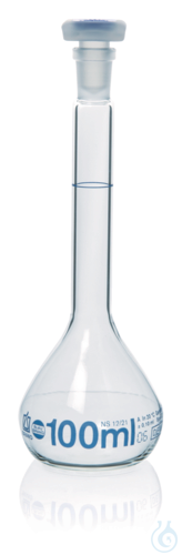 Vol.flask, BLAUBRAND, cl. A, USP, cert., 50 ml, Boro 3.3, NS 12/21, PP-stopper