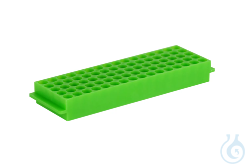 Rack for Microcentrifuge Tubes 1.5-2.0 ml, PP, 5 x 16 positions, green