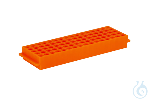 Rack for Microcentrifuge Tubes 1.5-2.0 ml, PP, 5 x 16 positions, orange