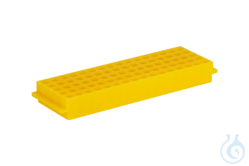 Rack for Microcentrifuge Tubes 1.5-2.0 ml, PP, 5 x 16 positions, yellow
