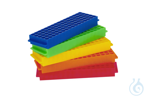 Rack for Microcentrifuge Tubes 1.5-2 ml, PP, 5x16 positions, mix-pack of 5 color