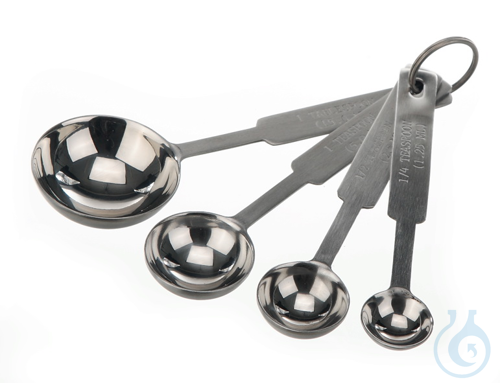 Measure spoon set 18/10 steel, 4, spoons, 1 / 2,5 / 5 / 15ml