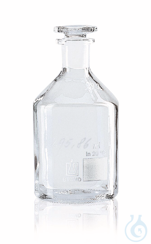 Oxygen flask, Winkler, soda-lime glass, 100-150 ml, with glass stopper NS 14/23