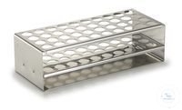 Test tube rack 18/8 steel, 2 x 6 holes of 20 mm