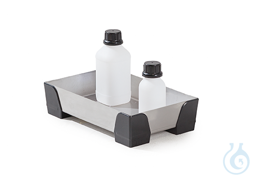 Sump for small containers, stainless steel PE feet V=5L, 250x400x95