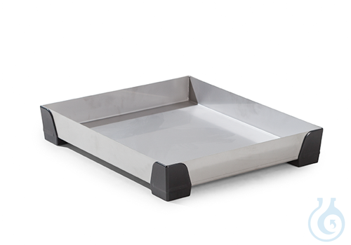 Sump for small containers, stainless steel PE feet V=10L, 500x400x95
