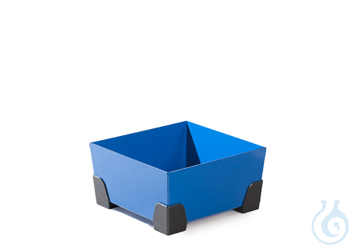 Sump for small containers steel lam. blue PE feet V=20L, 392x392x200