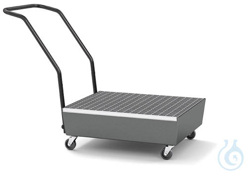 Sump pallet steel lam. grey grid galv. mobile V=65L, 1275x635x890