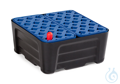 Sump for small containers PE black grid PE V=20L, 400x400x180