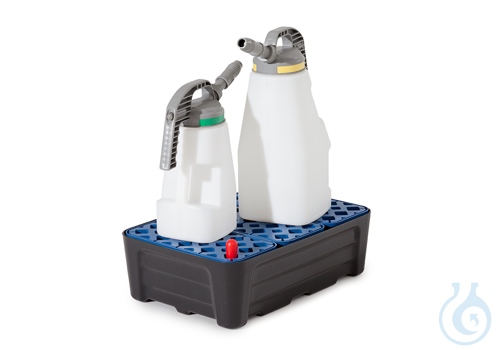 Sump for small containers PE black grid PE V=30L, 592x400x180