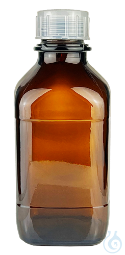Bottles, screw thread, amber glass, with screw cap of polypropylene 500 ml / A