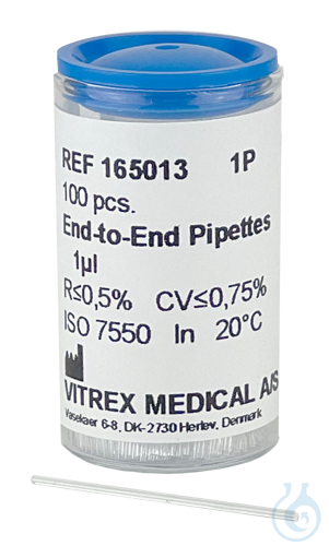 Volume capillaries, disposable, end to end, ISO 7550, Box of 100 pcs. (Size 50