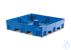 Rack sump PE raw blue,w/o grid,255L,1235x1235x275,f stacking rack wide