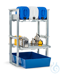 Storage Station, steel sump 3x20/3x30/2x60 L can.+cont., 1049x1236x163